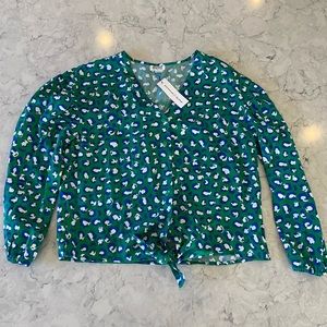 Grace Atwood cropped balloon sleeve top size L